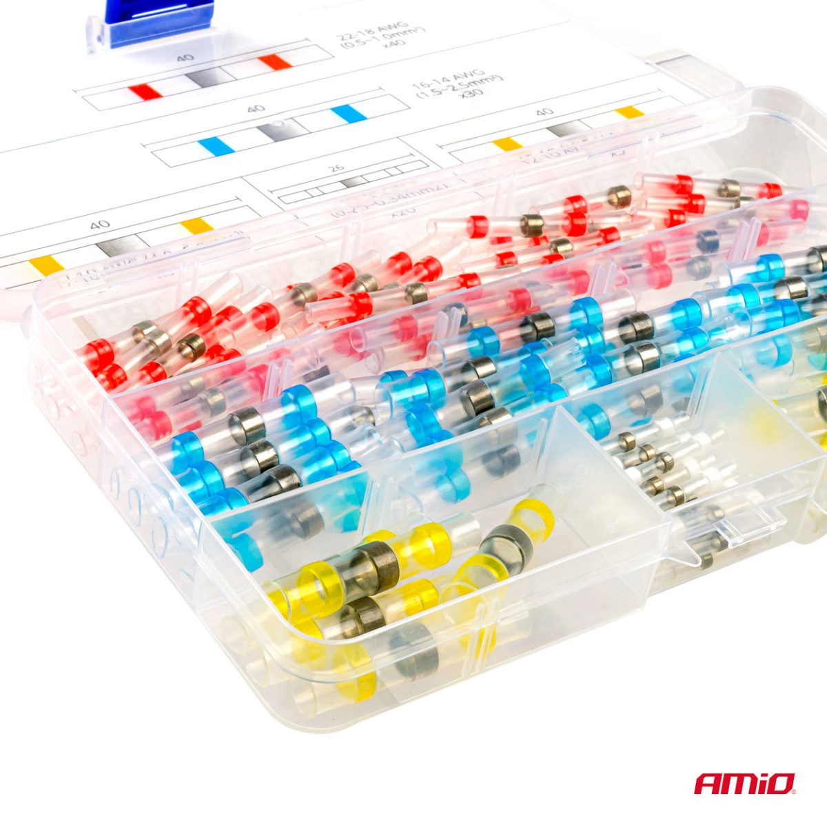 Kutistuvat juotosliitokset juotteella, 100 kpl, AMIO-03034