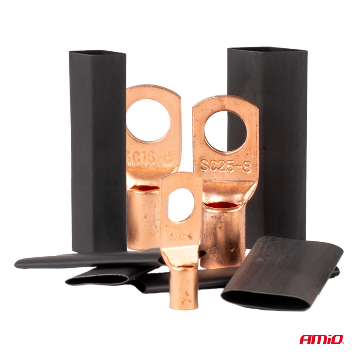 Kutisteliittimet ja -holkit, 140 kpl. AMIO-04121