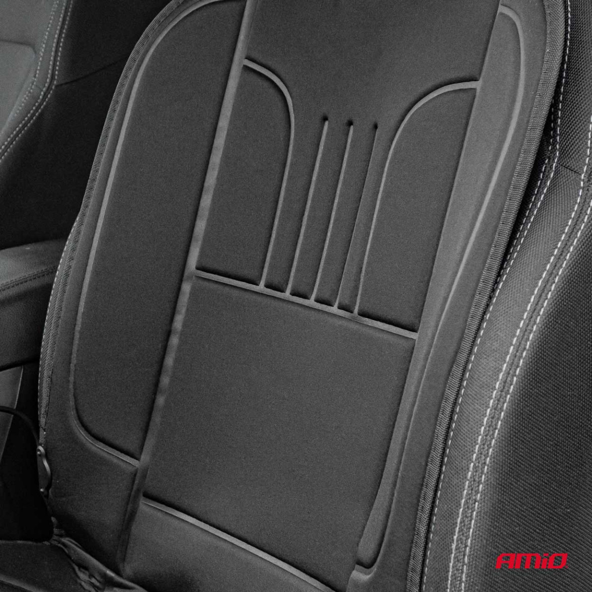 Lämmitetty istuinmatto 98 x 48 cm, 12 V DC - musta