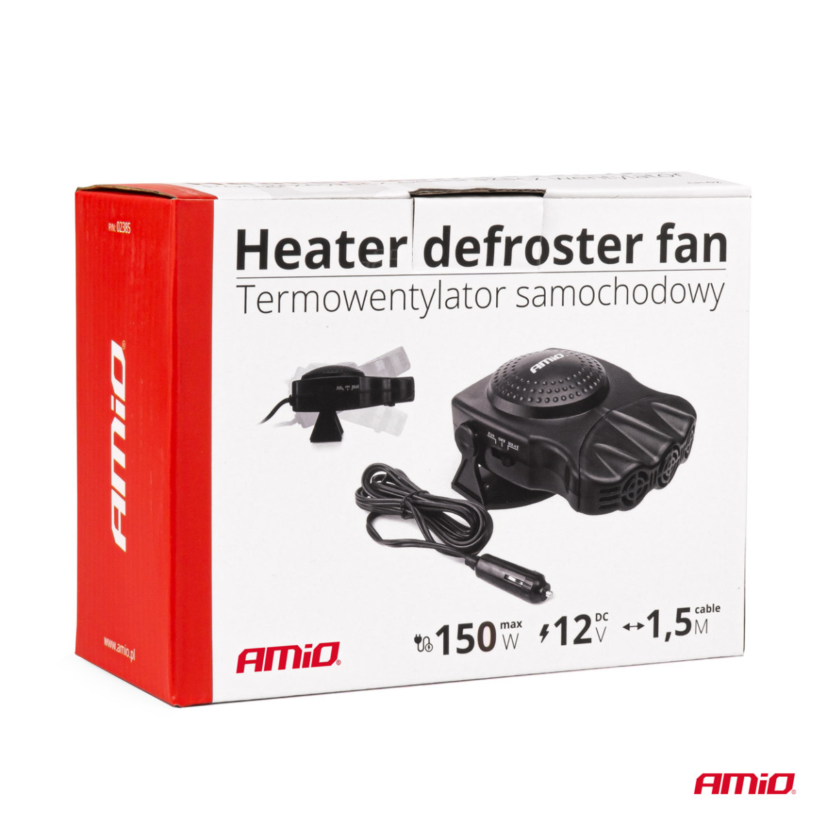 Autonlämmitin tuulettimella -12V 150W AMIO-02385