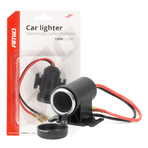 Hermeettinen auton pistorasia 12/24V AMIO-04129