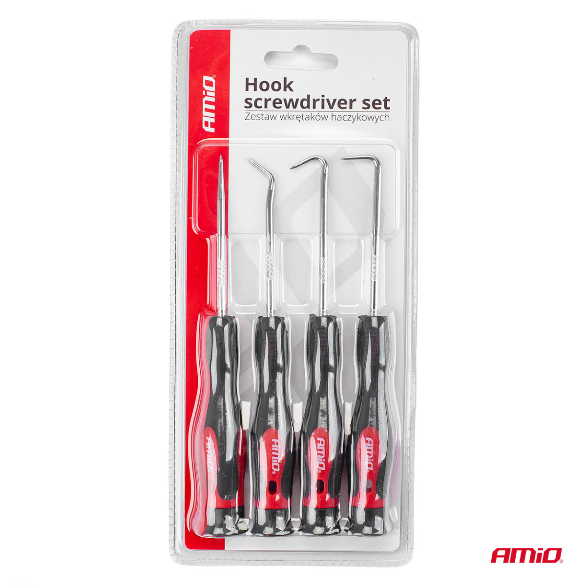 Koukkuruuvimeisselisarja, 4 kpl, AMIO-02828