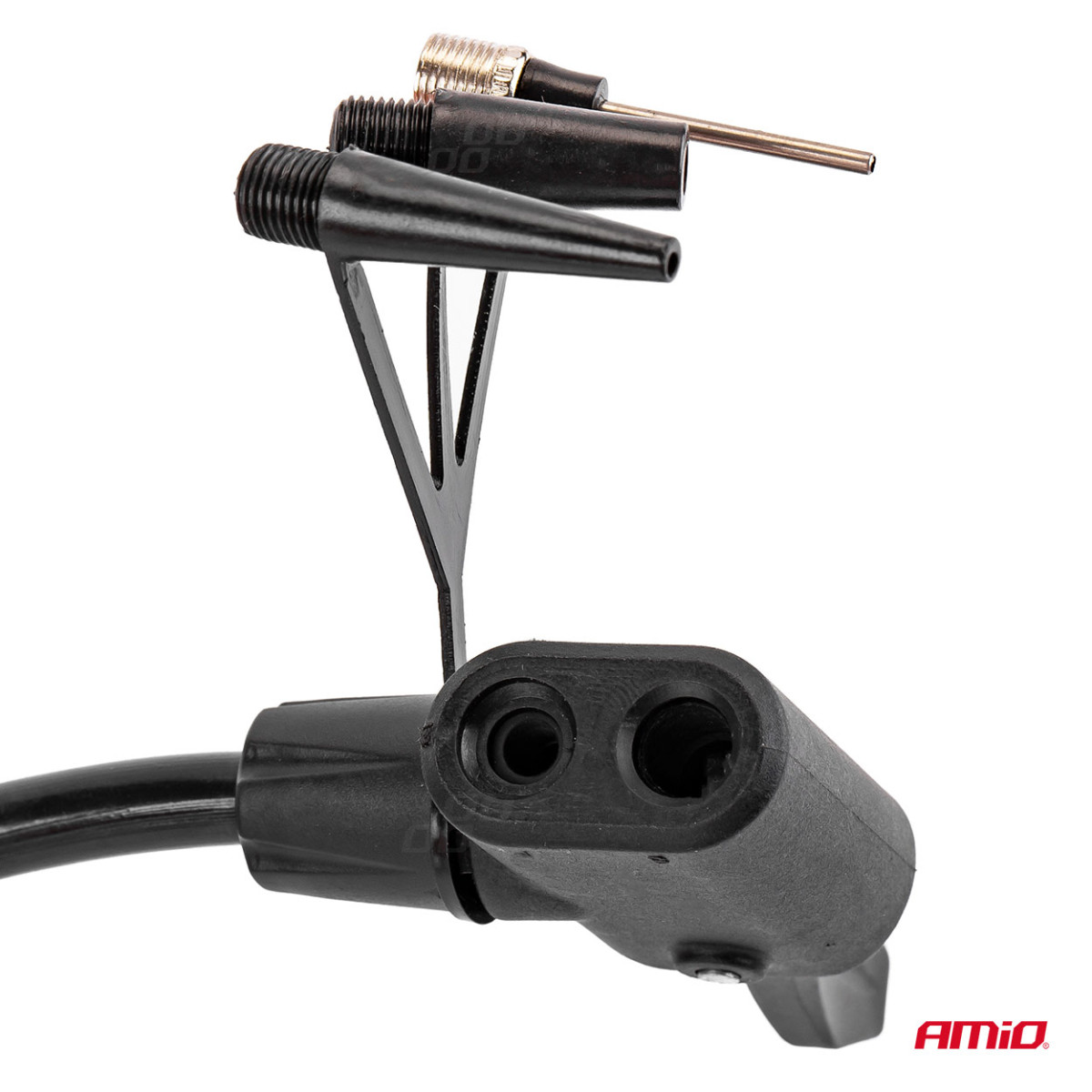 HQ kaksoismäntäinen jalkapumppu 2×Ø45 mm painemittarilla ja adapterilla PU07