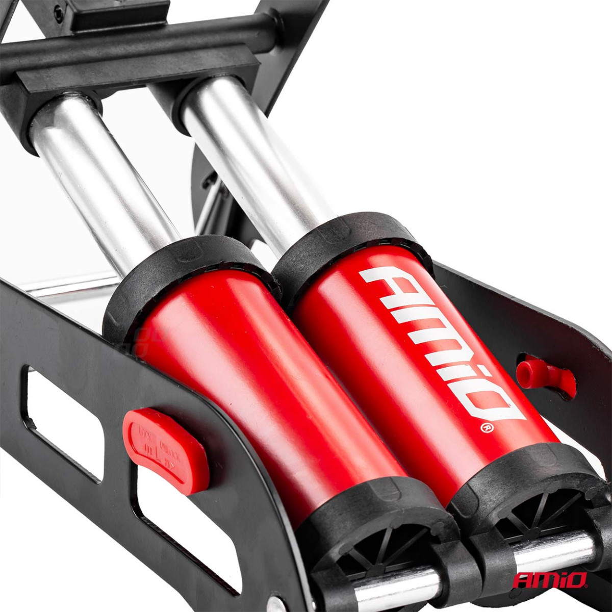 HQ kaksoismäntäinen jalkapumppu 2×Ø45 mm painemittarilla ja adapterilla PU07