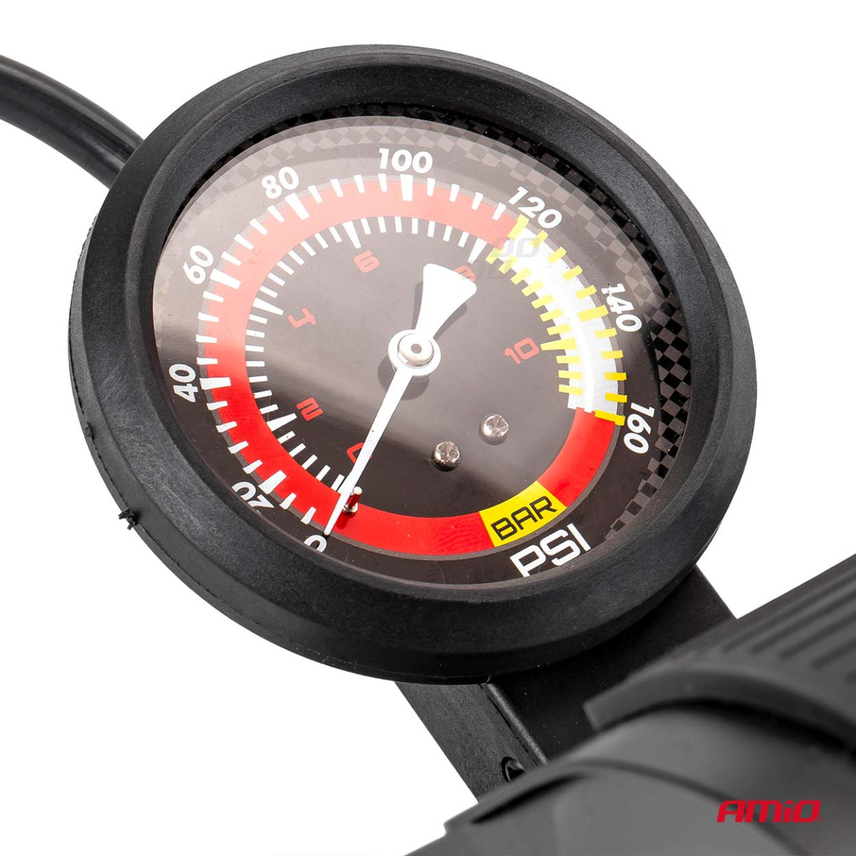 HQ kaksoismäntäinen jalkapumppu 2×Ø45 mm painemittarilla ja adapterilla PU07