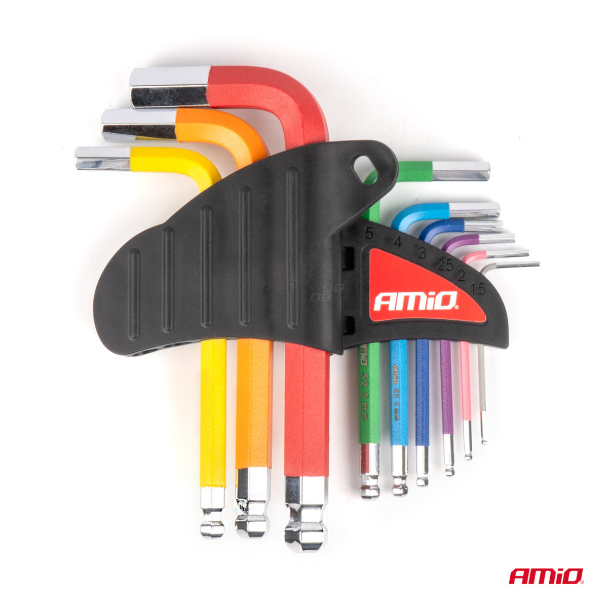 Kuusiokoloavaimet kuulapäällä, lyhyet, 9 kpl, S2 AMIO-04298