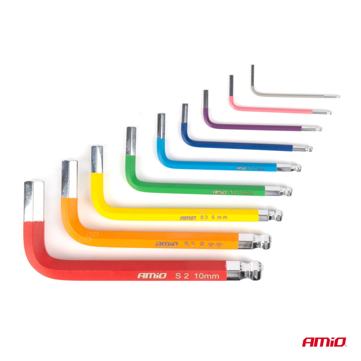 Kuusiokoloavaimet kuulapäällä, lyhyet, 9 kpl, S2 AMIO-04298