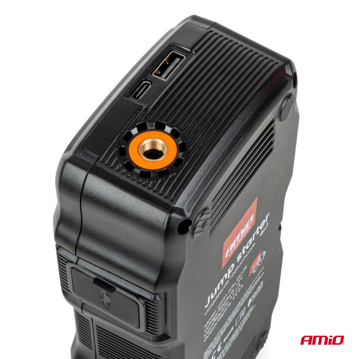 4-in-1 apukäynnistin kompressorilla / varavirtalähde 12V 17Ah 900A, AMIO-05126