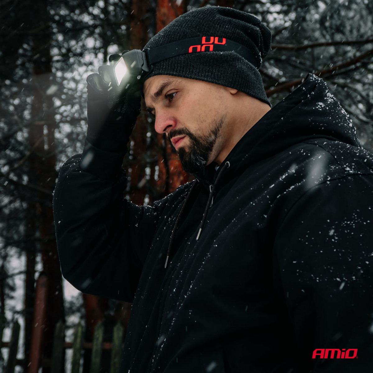 Ladattava LED-otsalamppu COB liiketunnistimella, 1800 mAh AMIO-04666