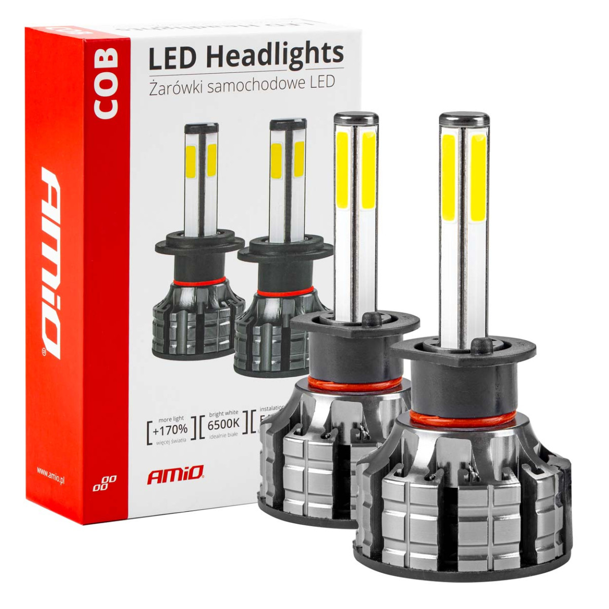 LED-ajovalon polttimot COB-sarja H1 AMiO-02842