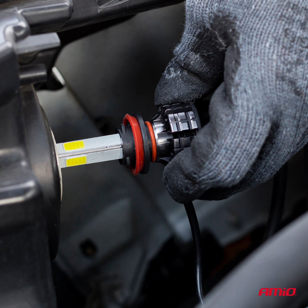 LED-ajovalon polttimot COB-sarja H4 AMiO-02843