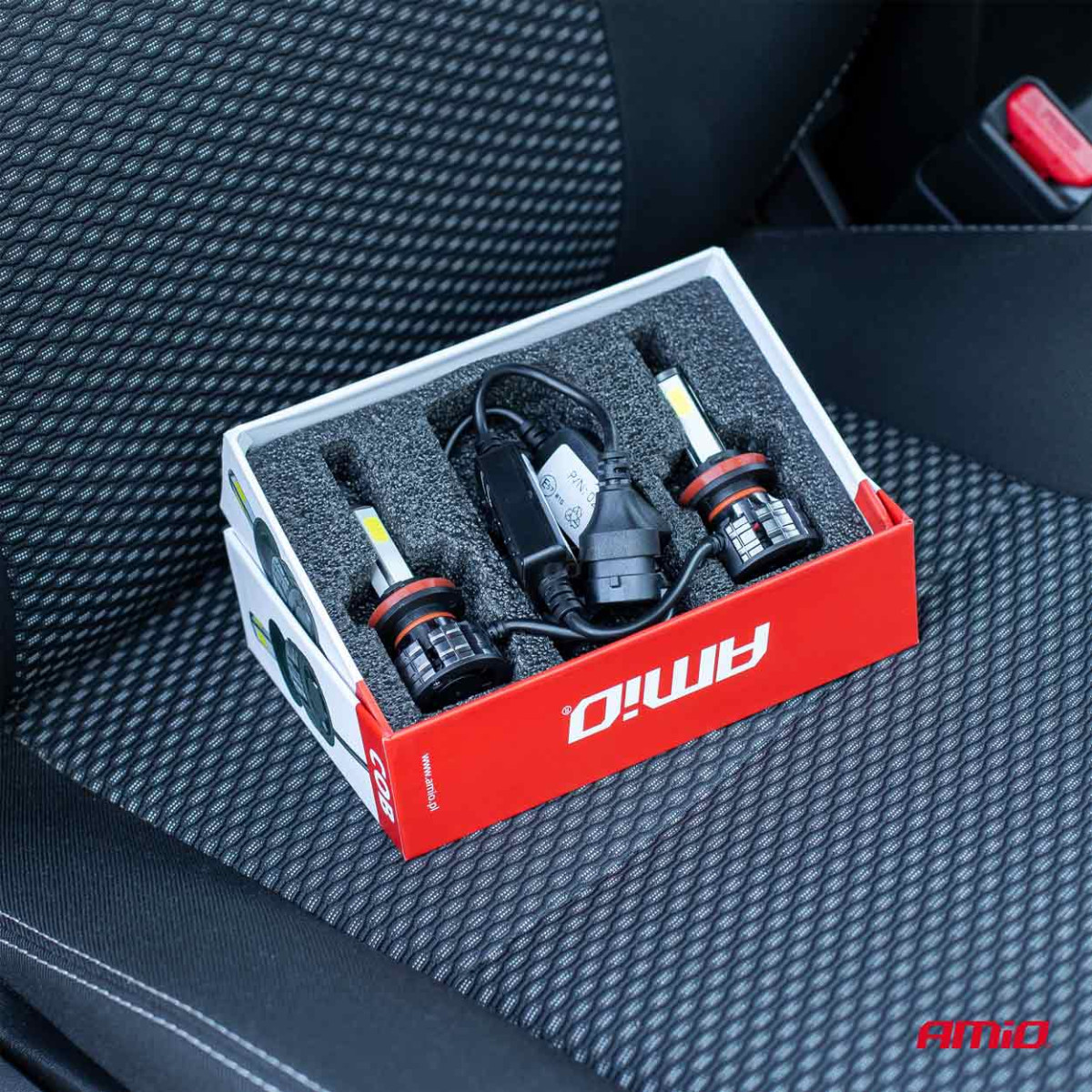LED-ajovalon polttimot COB-sarja H4 AMiO-02843