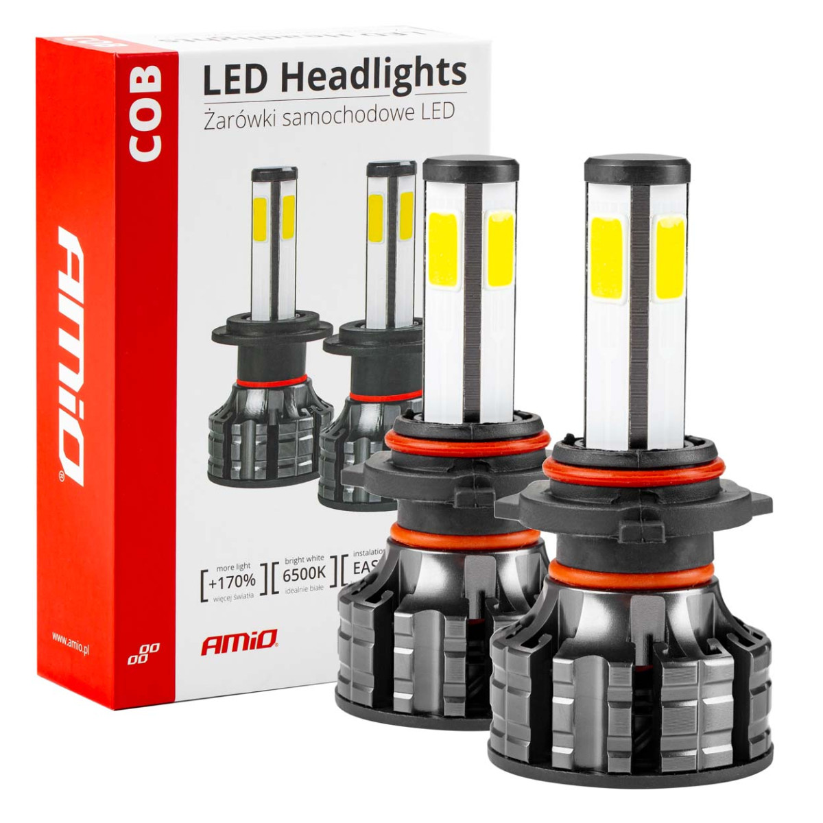 LED-ajovalon polttimot COB-sarja HB3 AMiO-02846