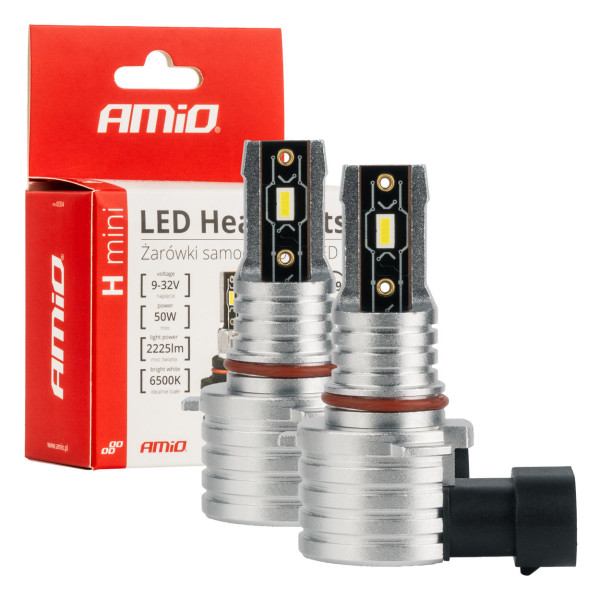 LED-ajovalon polttimot H-mini-sarja HB3 9005/HIR1 9011/H10 AMiO-03334