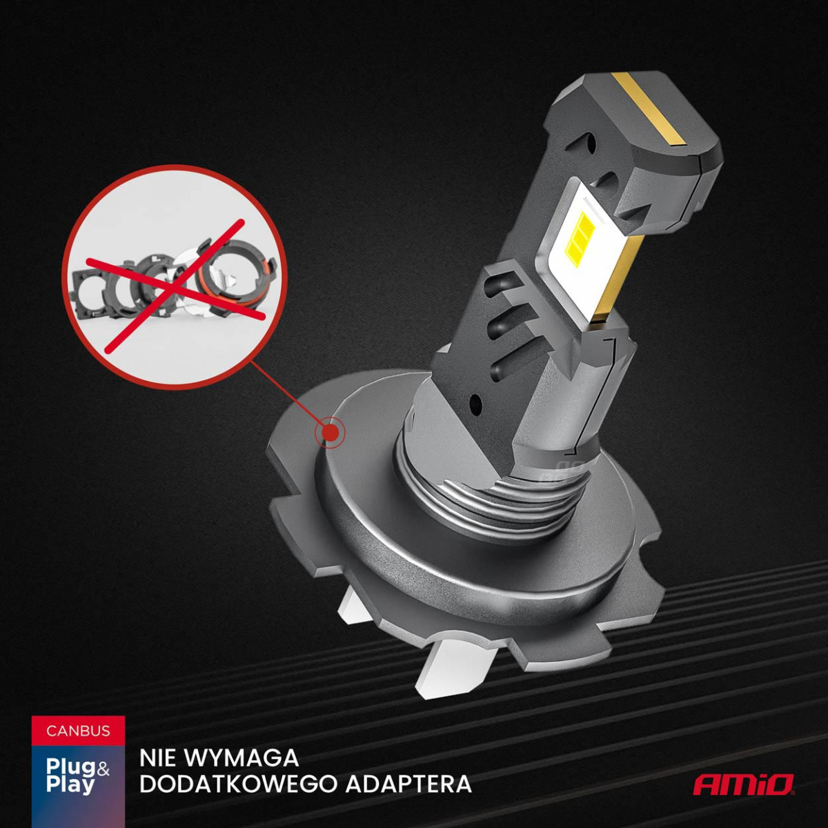 LED-ajovalon polttimot Hybrid-sarja H7 H18 6000K Canbus 60W AMIO-04115