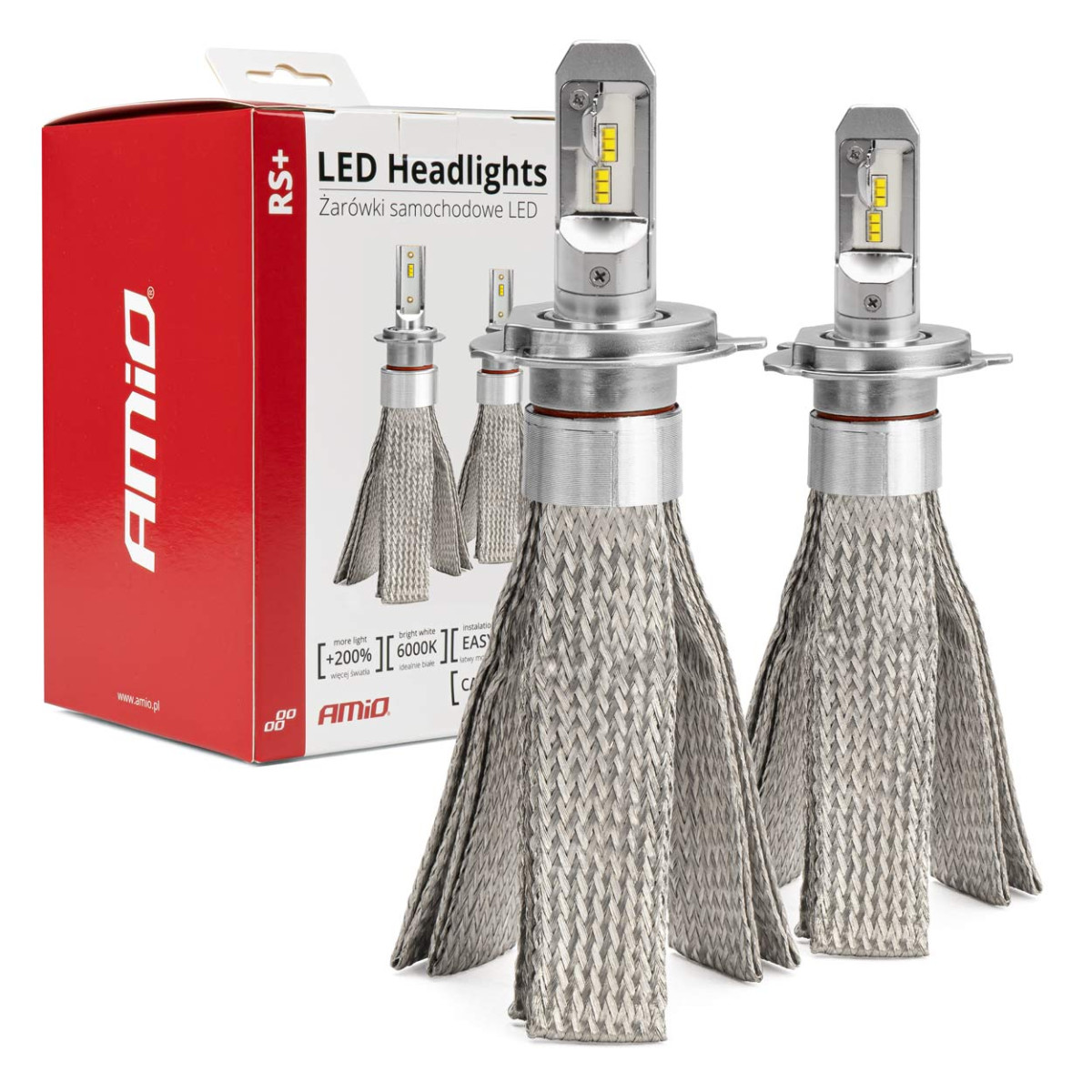 LED-ajovalon polttimot RS+ -sarja H4 50W AMIO-01082