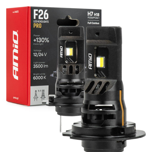 LED-auton polttimot H7/H18 F26 PRO LumiTec LIMITED +130% DUO FULL CANBUS 12V/24V AMIO-04872