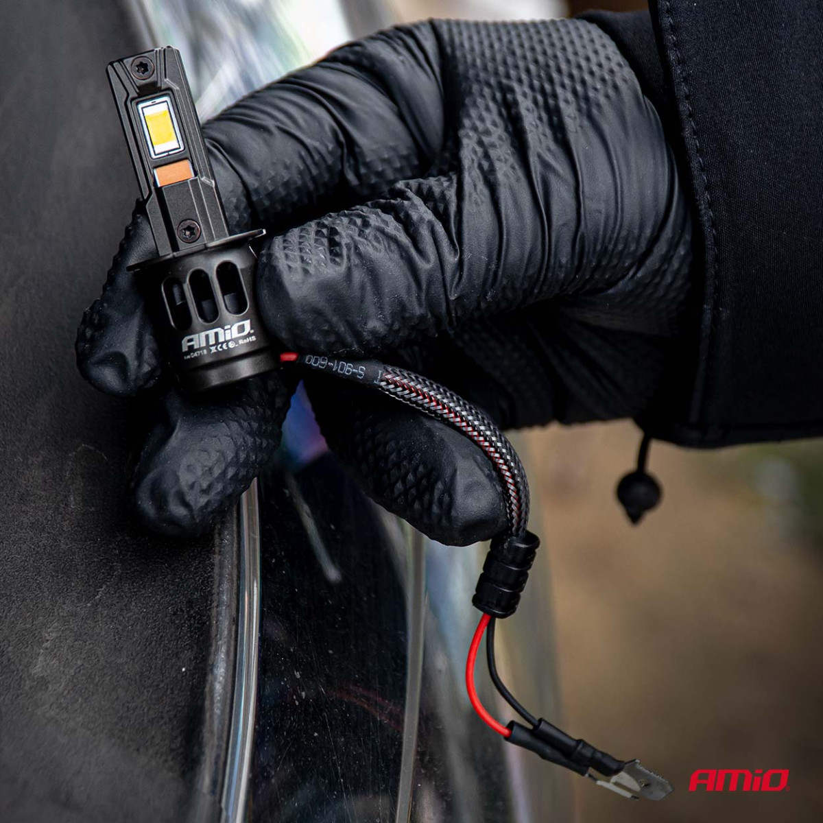 LED-ajovalon polttimot sarja F25 PRO MUSTA TÄYSIN CANBUS H3 68W 12V 24V, AMIO-04718