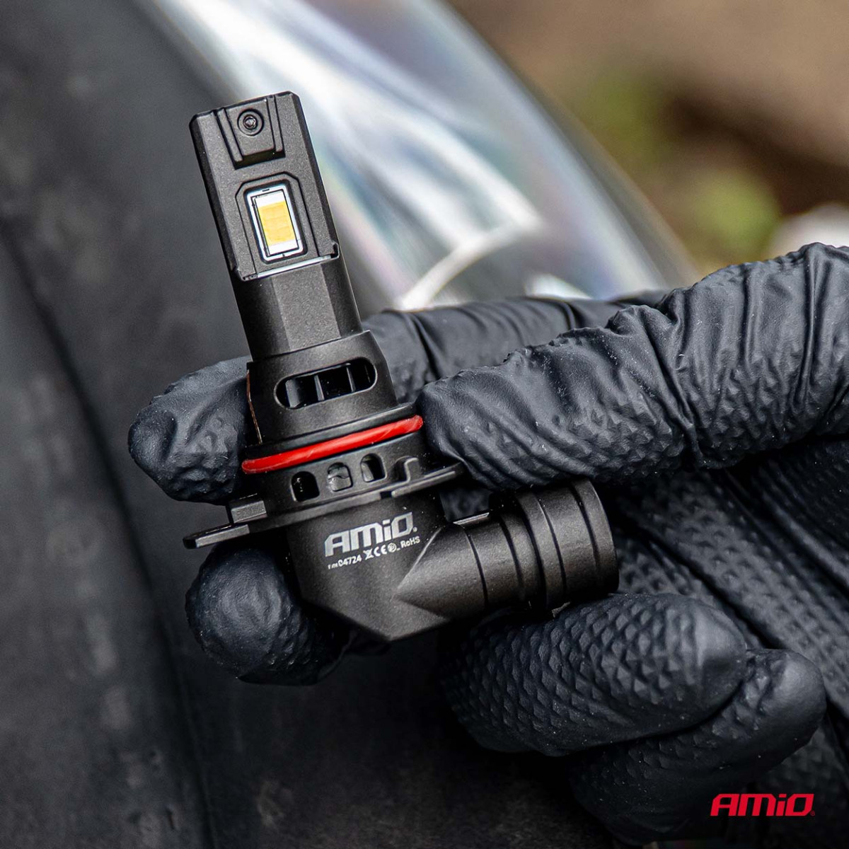 LED-ajovalon polttimot sarja F25 PRO MUSTA TÄYSIN CANBUS HIR2 68W 12V 24V, AMIO-04724