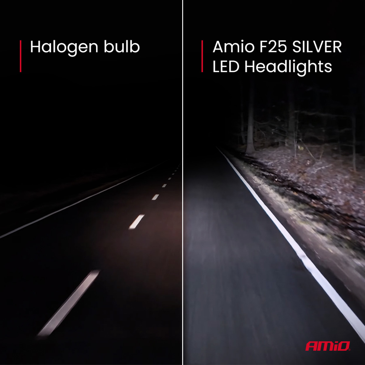 LED-ajovalon polttimot F25 HOPEA TÄYSIN CANBUS H3 52W 12V 24V AMIO-04702