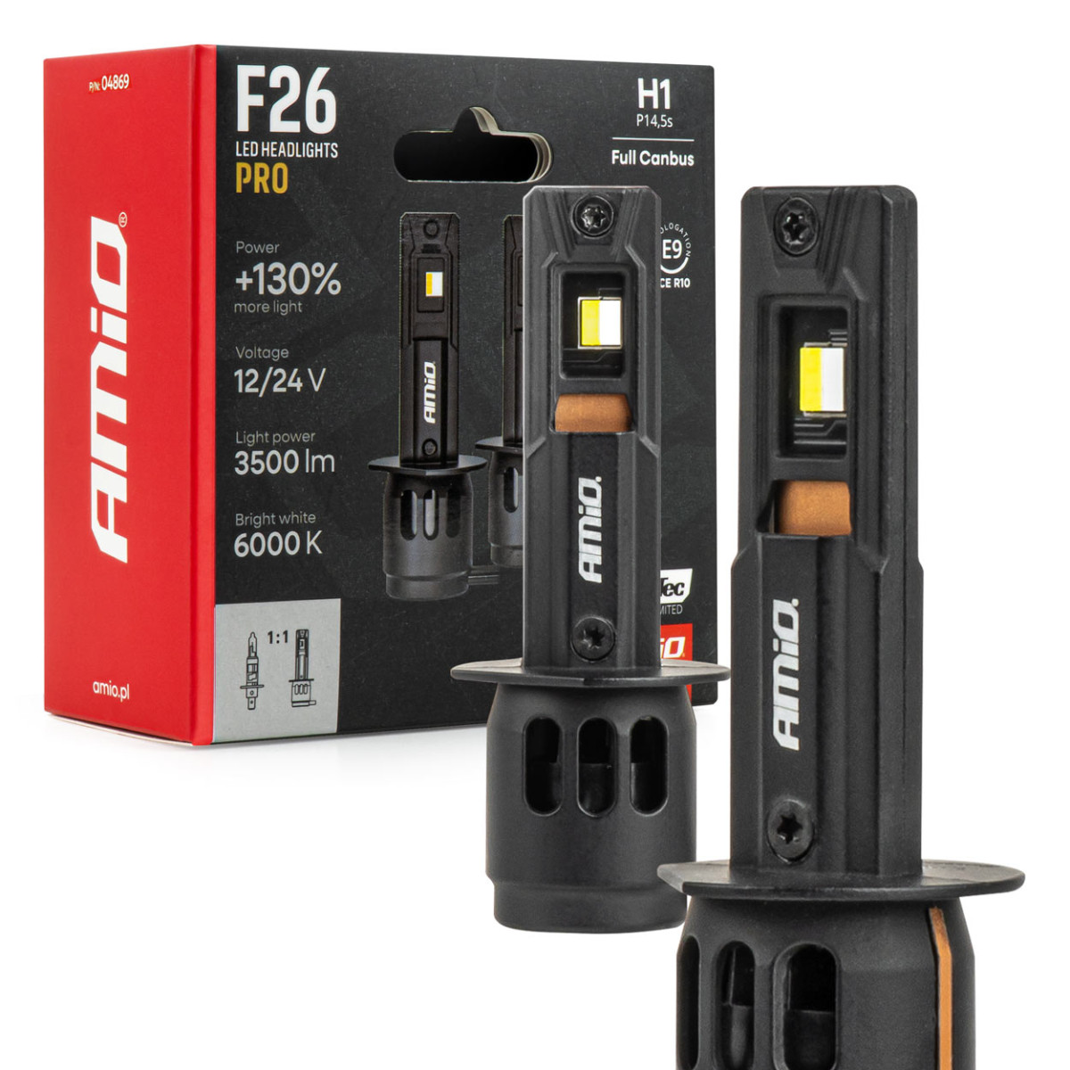 LED-auton polttimot H1 F26 PRO LumiTec LIMITED +130% DUO FULL CANBUS 12V/24V AMIO-04869