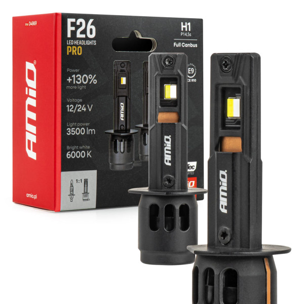 LED-auton polttimot H1 F26 PRO LumiTec LIMITED +130% DUO FULL CANBUS 12V/24V AMIO-04869