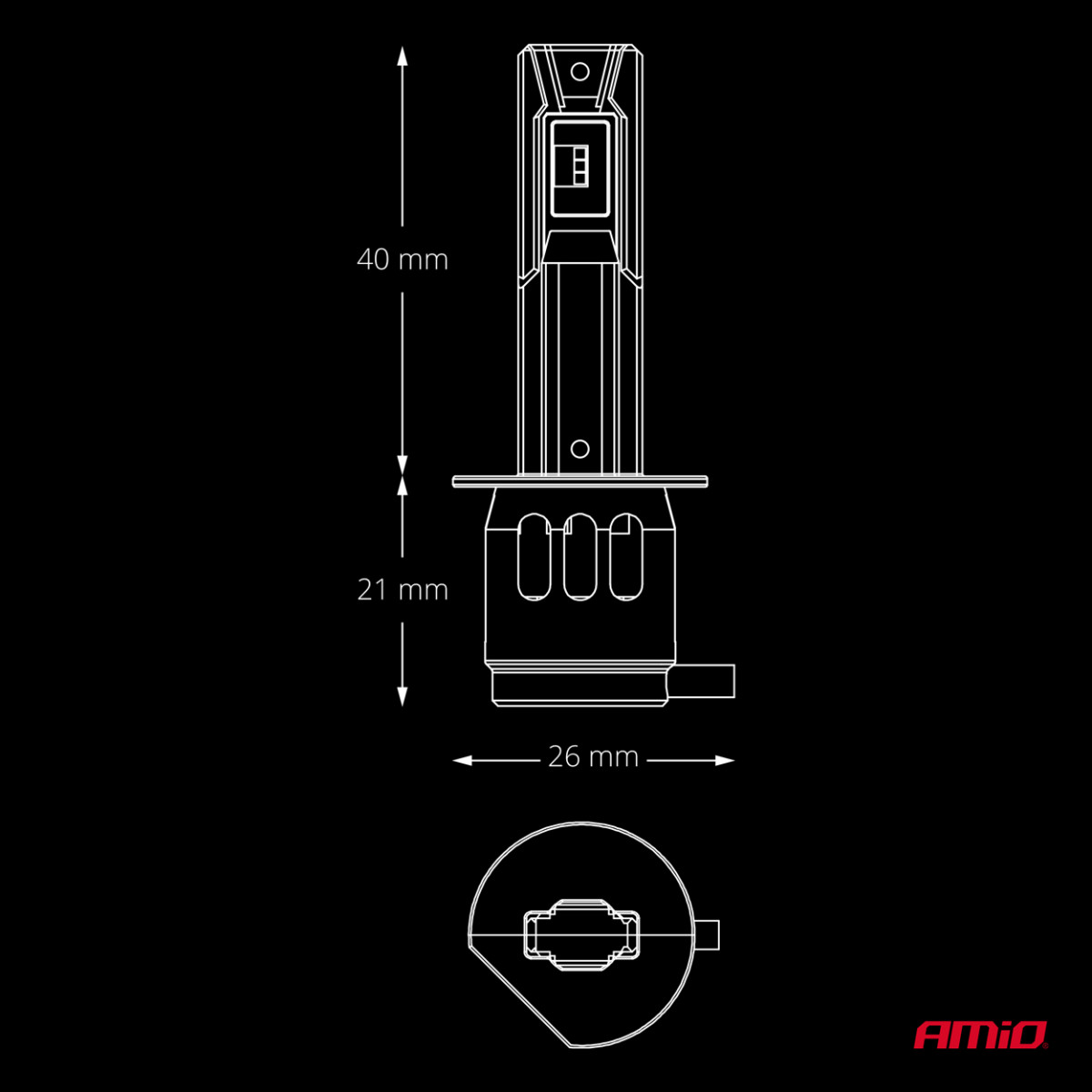 LED-auton polttimot H1 F26 PRO LumiTec LIMITED +130% DUO FULL CANBUS 12V/24V AMIO-04869