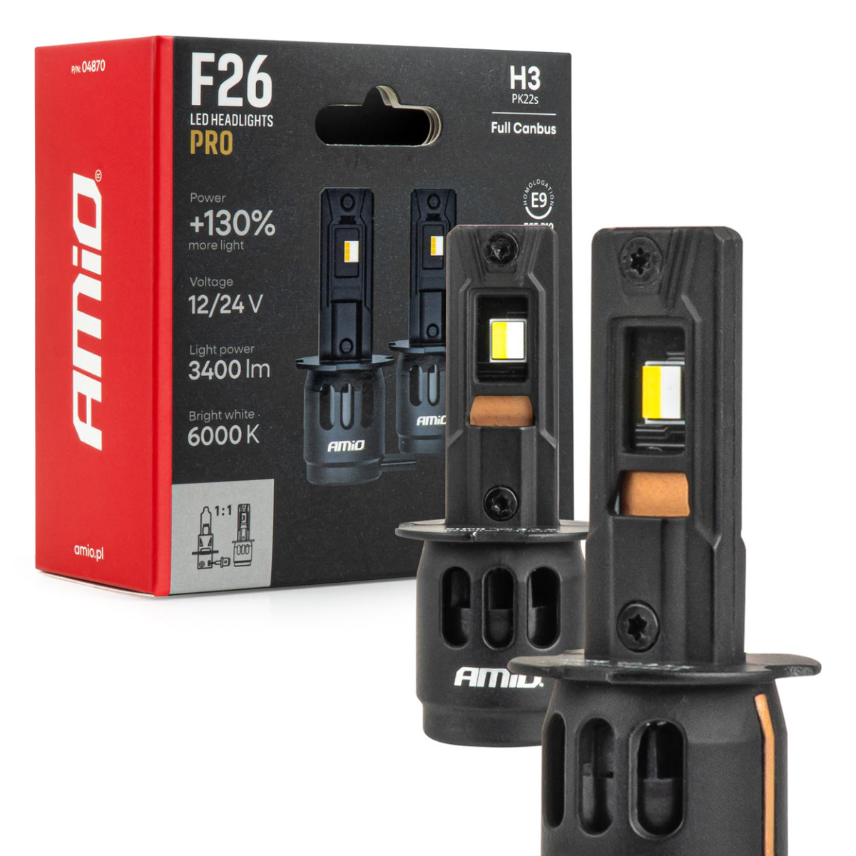 LED-auton polttimot H3 F26 PRO LumiTec LIMITED +130% DUO FULL CANBUS 12V/24V AMIO-04870