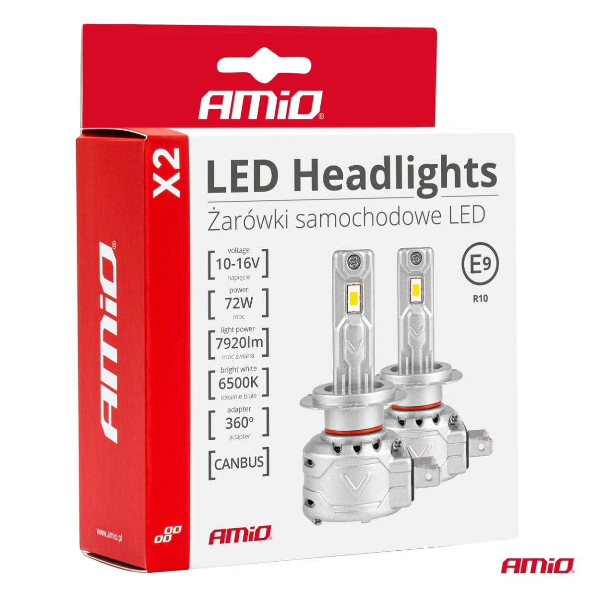 LED-ajovalon polttimot X2-sarja H3 AMiO-02971