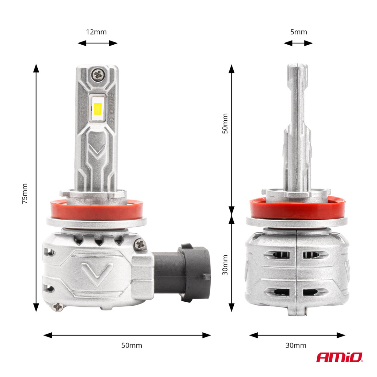 LED-ajovalon polttimot X2-sarja H8/H9/H11/H16 AMiO-02974