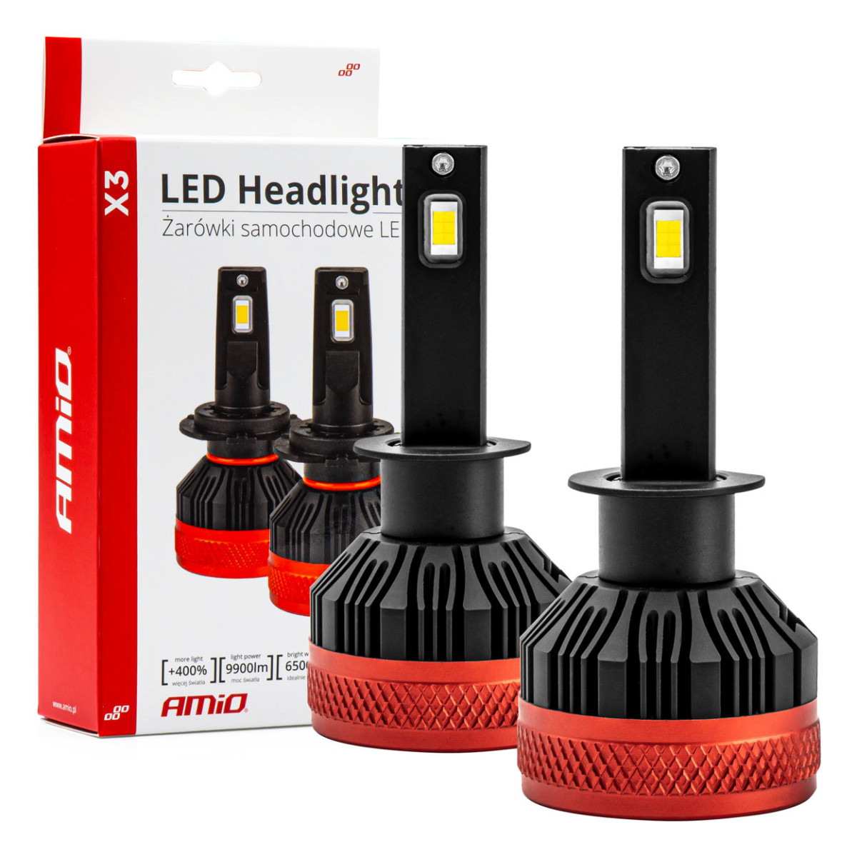 LED-ajovalojen polttimot X3-sarja H1 AMiO-02977