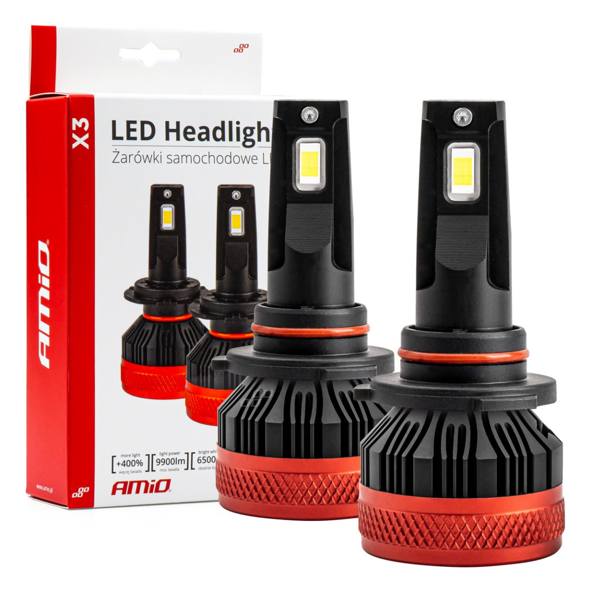 LED-ajovalon polttimot X3-sarja HB4 9006 AMiO-02983
