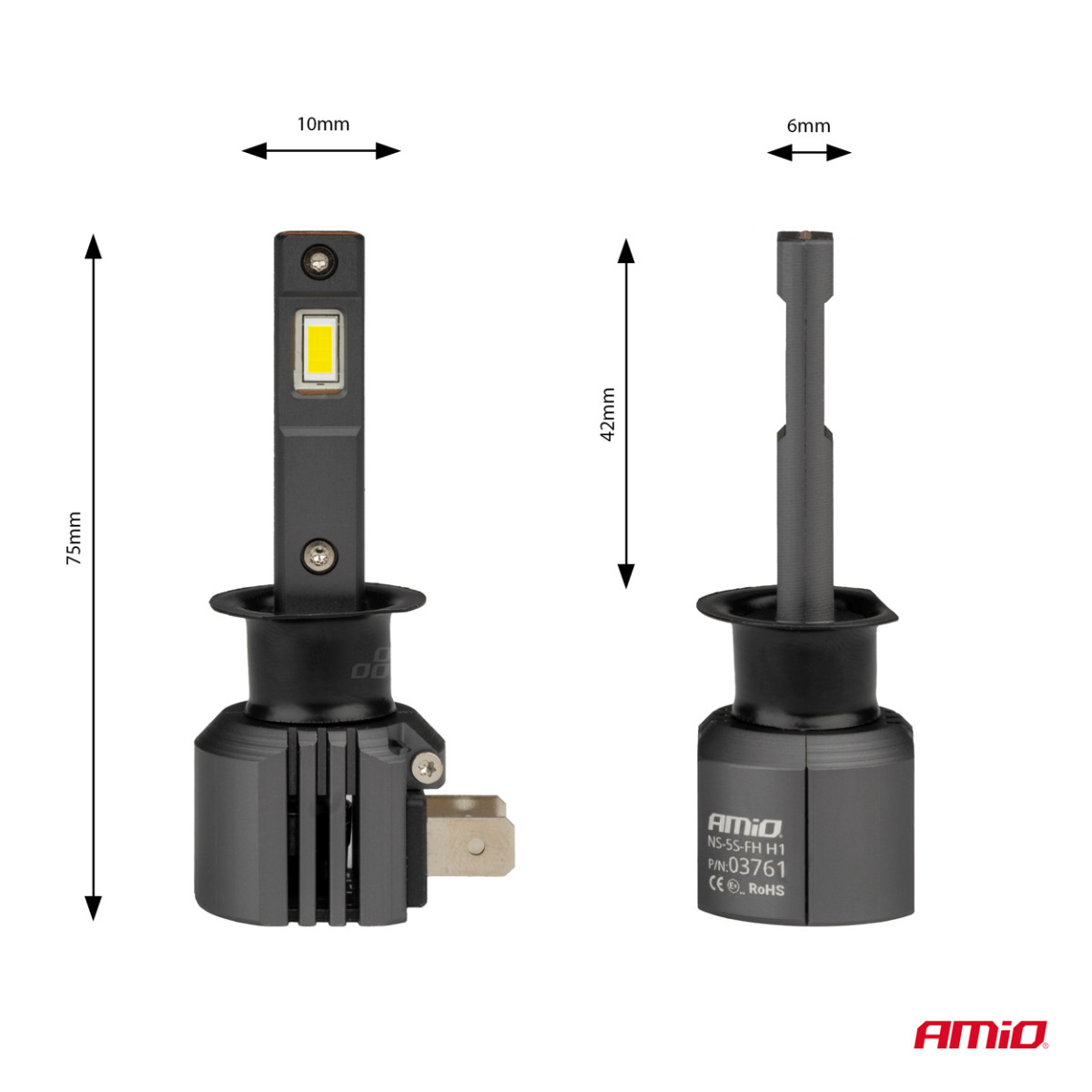 LED-ajovalon polttimot X4-sarja AVIATOR H1 6500K max 44W AMIO-03761