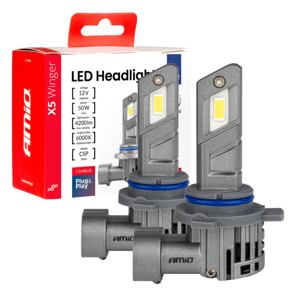 LED-ajovalopolttimot X5 WINGER HIR2 6000K max 50W AMIO-03950