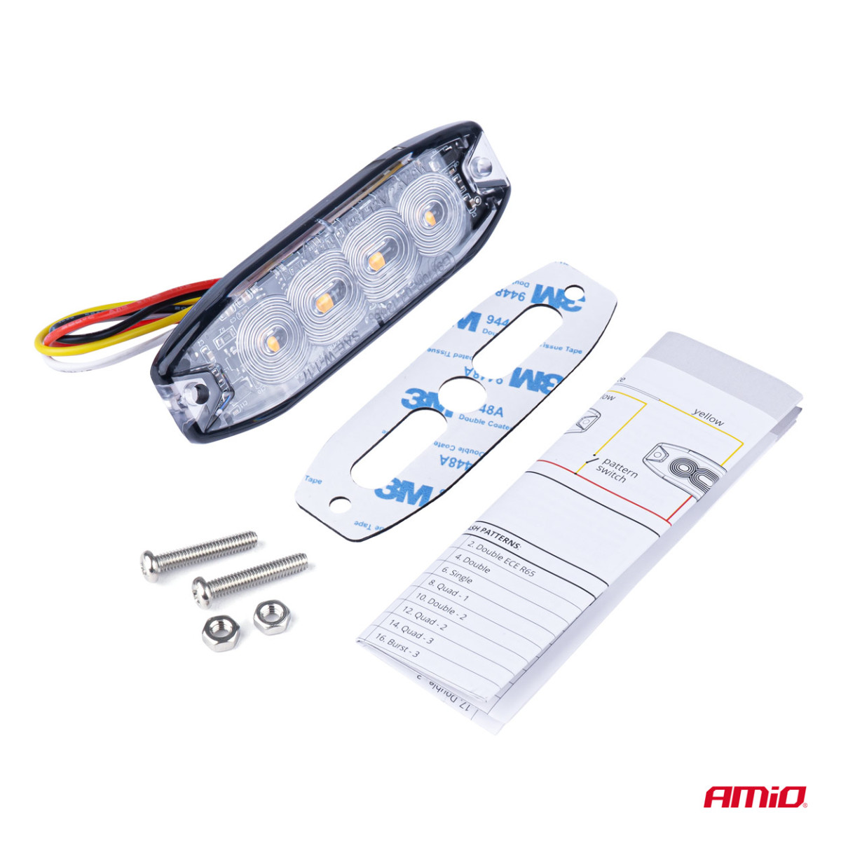 LED-varoitusvalo 4 LED R65 R10 12-24V AMIO-02298