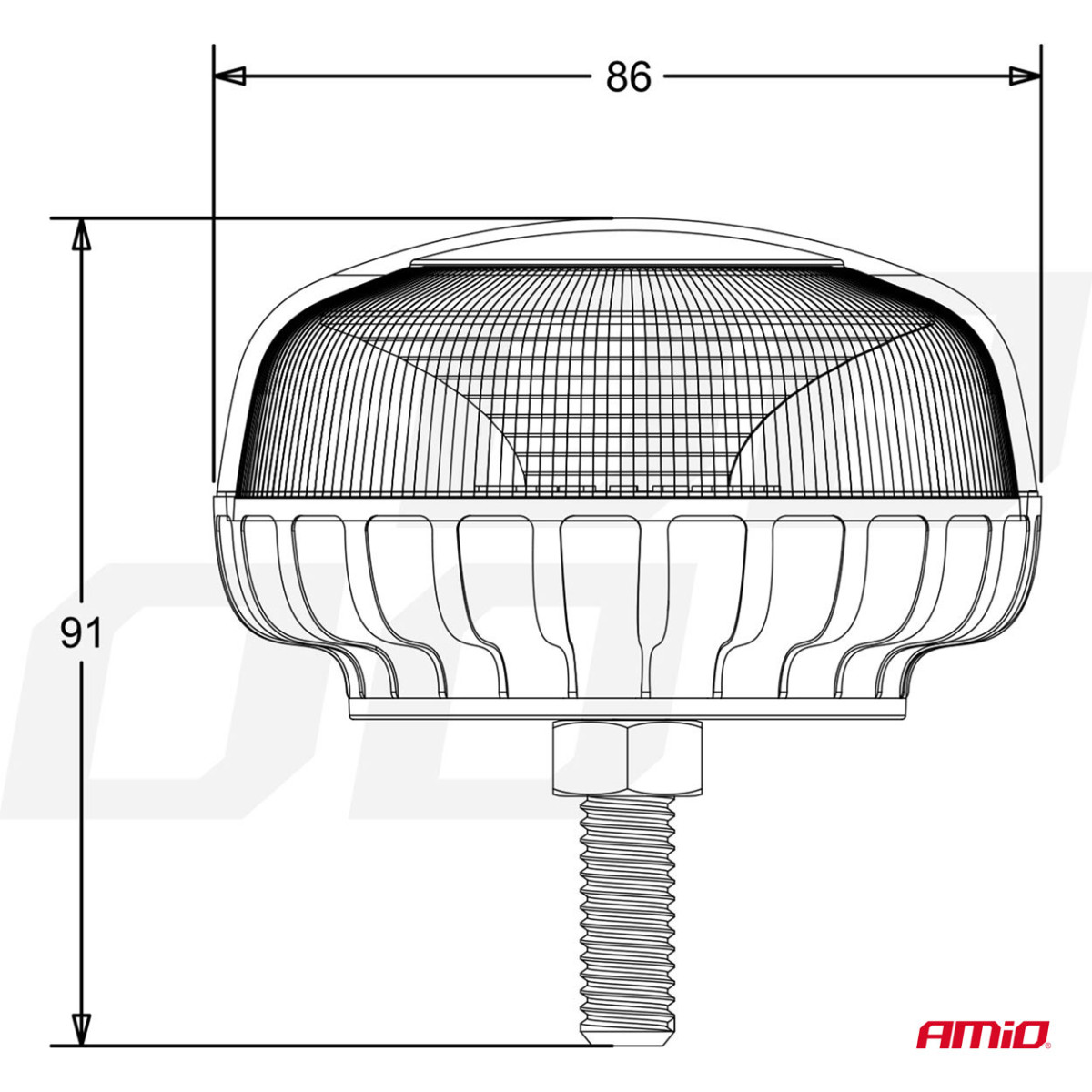 LED-varoitusvalo R65 R10 12V 24V W21sb AMIO-02923