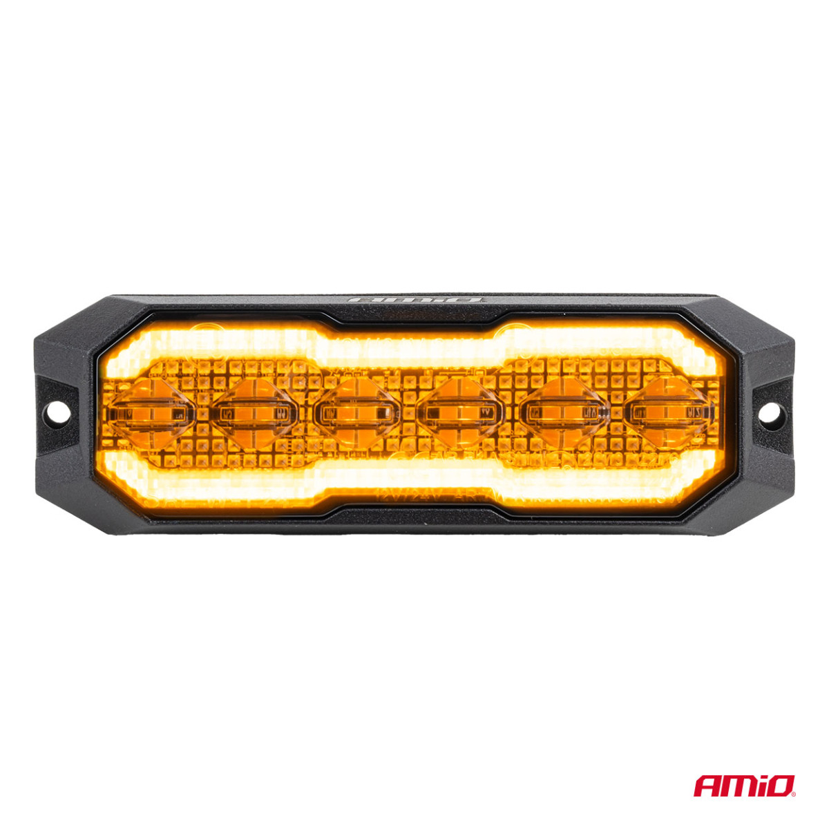 LED-varoitusvalo oranssilla äärivalolla R65 R148 12V/24V 24W AMIO-04860