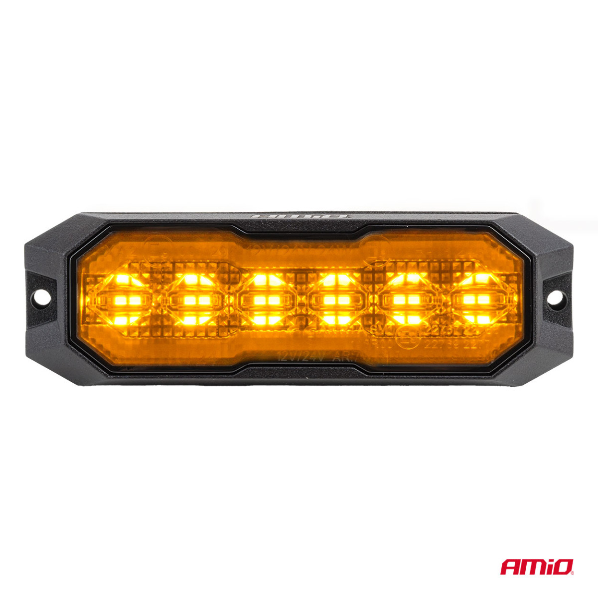 LED-varoitusvalo oranssilla äärivalolla R65 R148 12V/24V 24W AMIO-04860