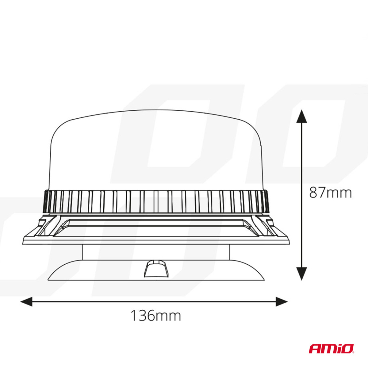 LED-varoitusvalo W03M magneettinen R65 R10 36LED 12/24V IP56 AMIO-02295