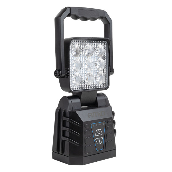 Kannettava LED-työ- ja varoitusvalo 15W (AKKU) AMIO-04865