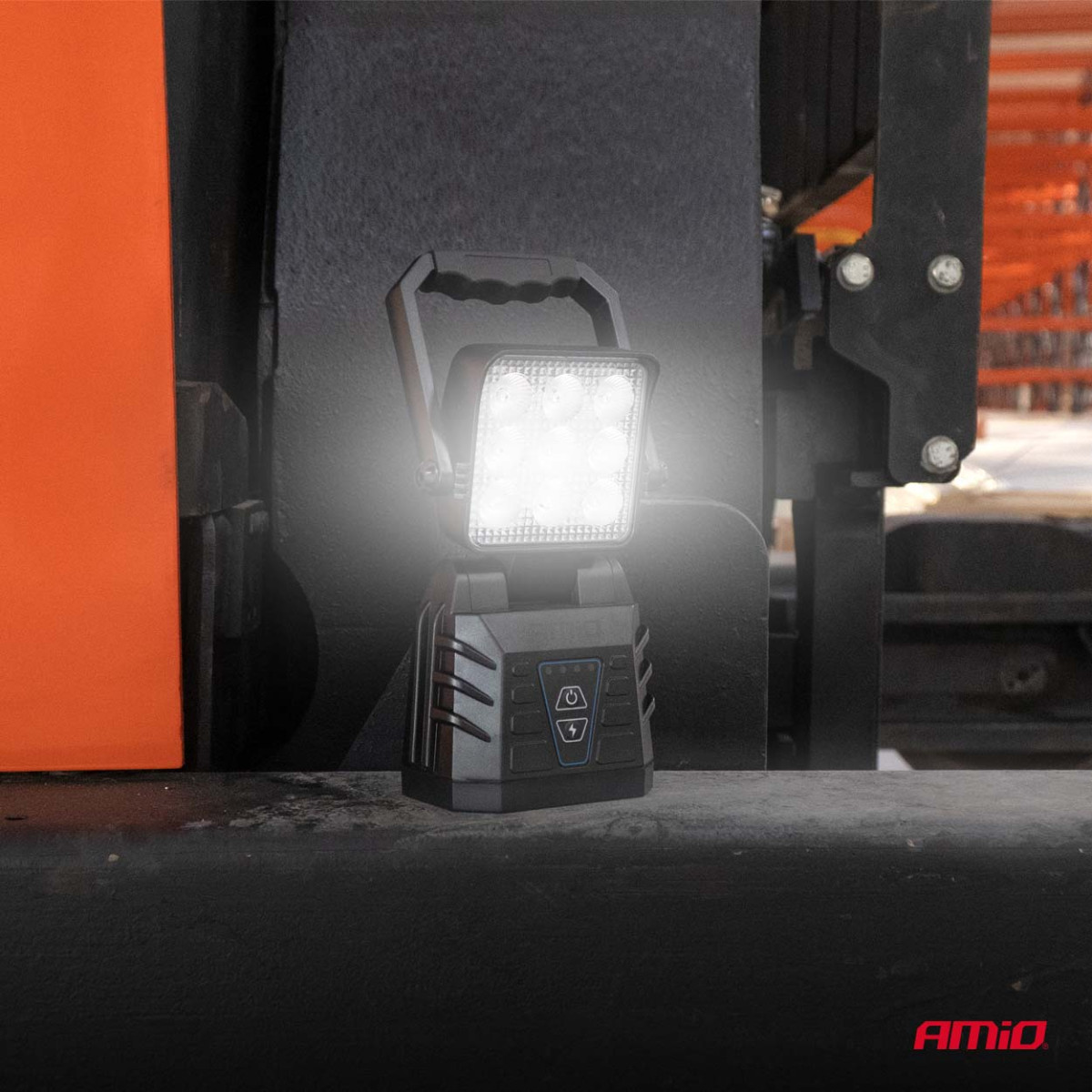 Kannettava LED-työ- ja varoitusvalo 15W (AKKU) AMIO-04865