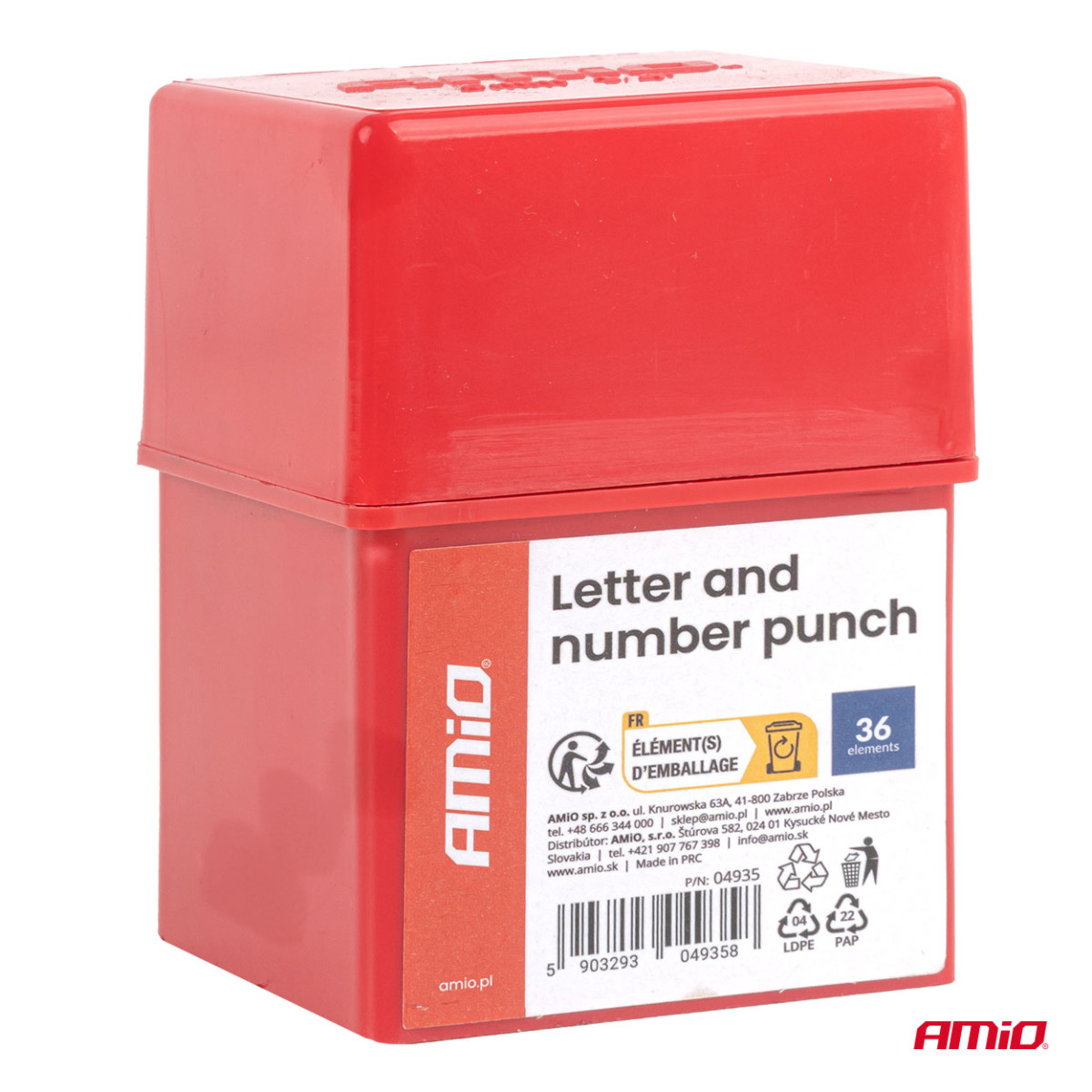 Kirjain- ja numerotussisarja, 6 mm, 36 kpl, AMIO-04935