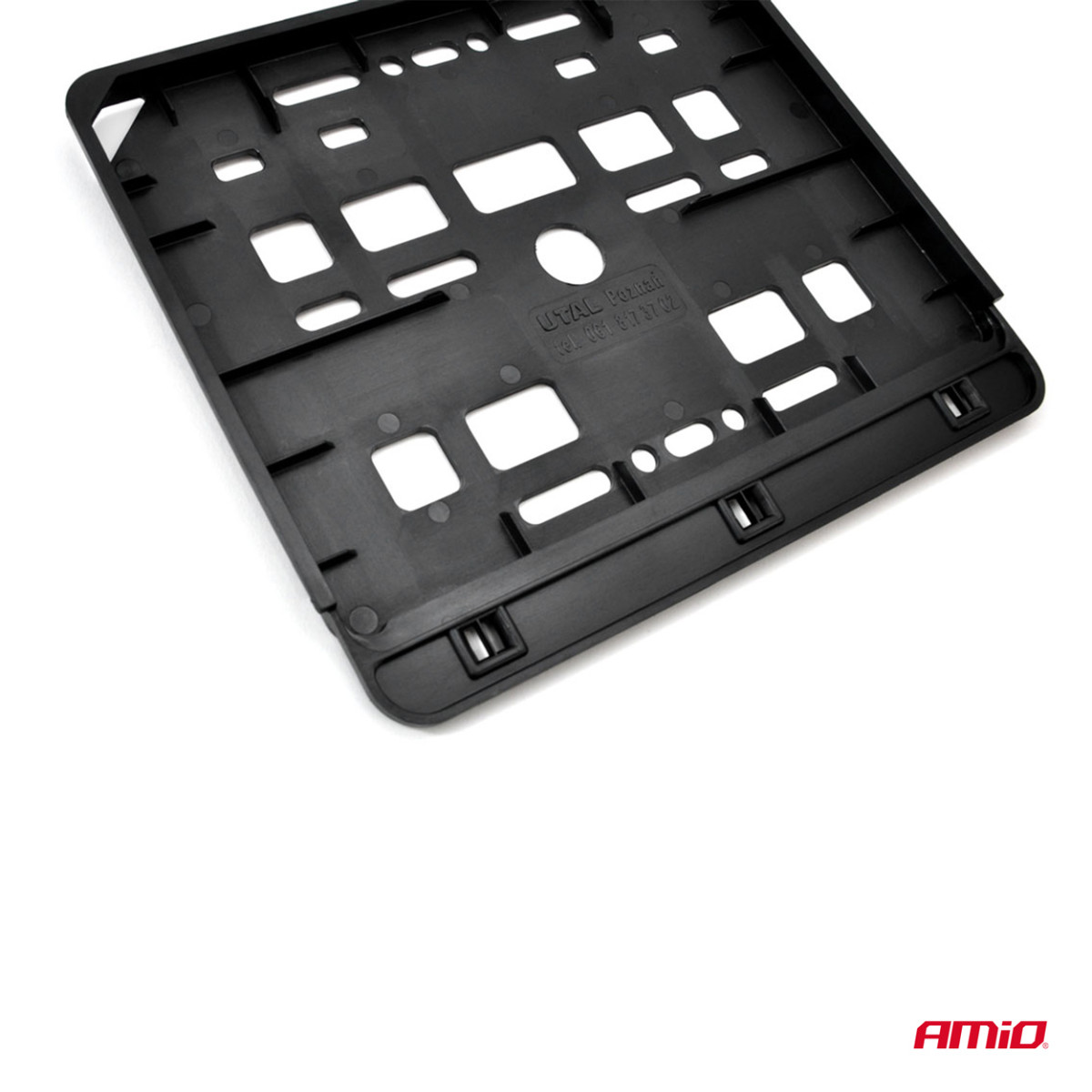 Moottoripyörän rekisterikilven pidike – musta, AMIO-01166