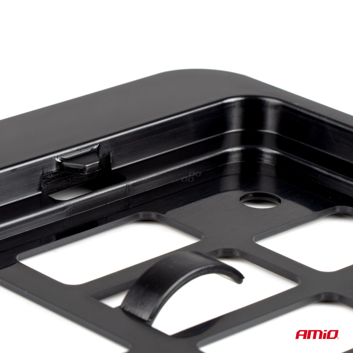 Kaksirivinen rekisterikilven pidike – musta, AMIO-02994