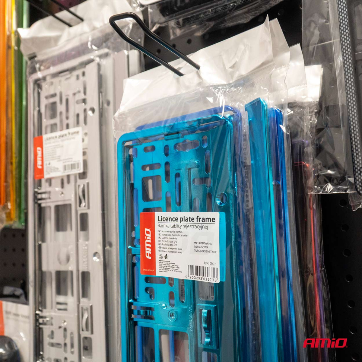 Rekisterikilven pidike – metallinhohtoinen turkoosi, AMIO-03177