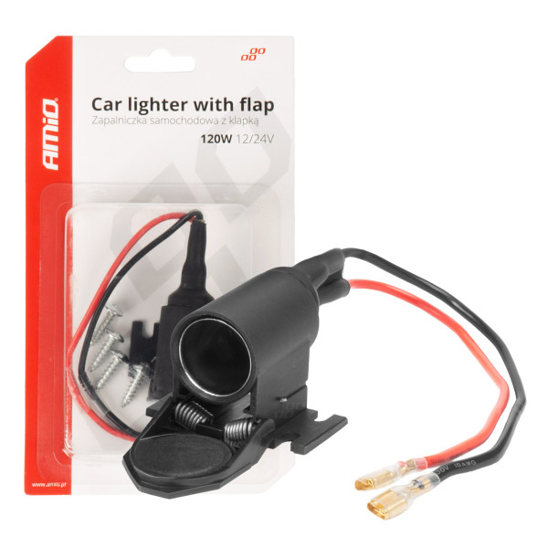 Auton pistorasia kannella 12/24V AMIO-04128