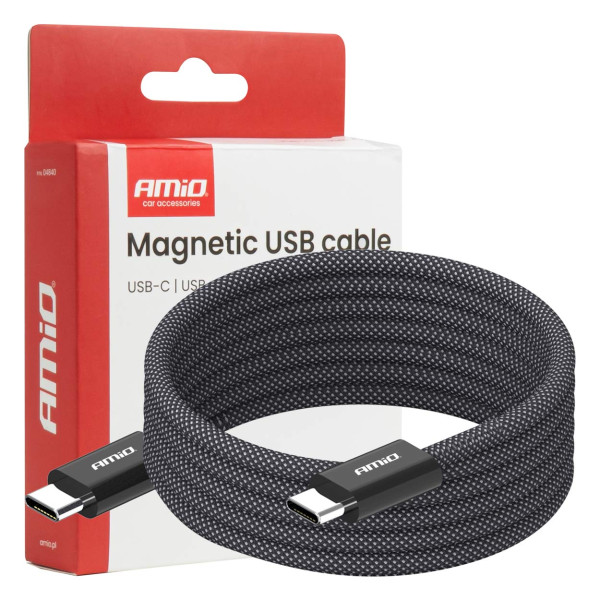 Magneettinen USB-C – USB-C-kaapeli 60W 100 cm AMIO-04840
