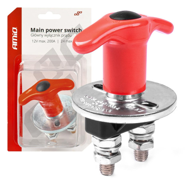 Päävirtakytkin 12/24V, 200A (enintään 500A) 