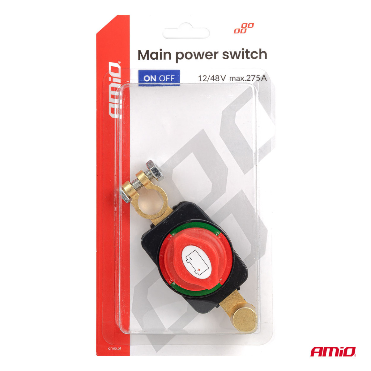 Pääakkukytkin 12-48V 275A AMIO-04830