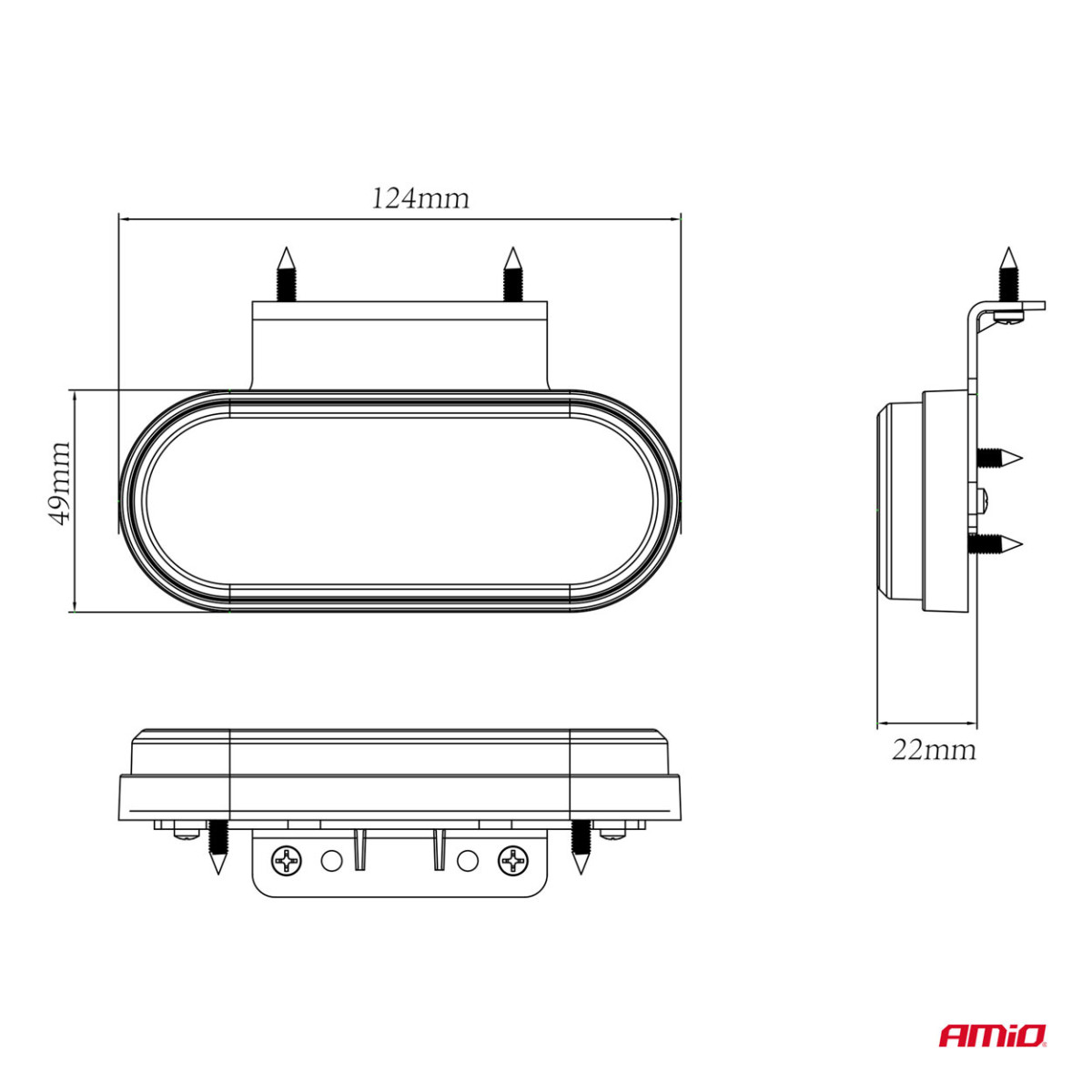 LED-merkkivalo AMiO OM-01-O soikea, oranssi